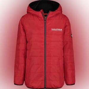 Brand New Nautica Toddler Boys Packable Red Puffer Jacket, Size 2T, NWT